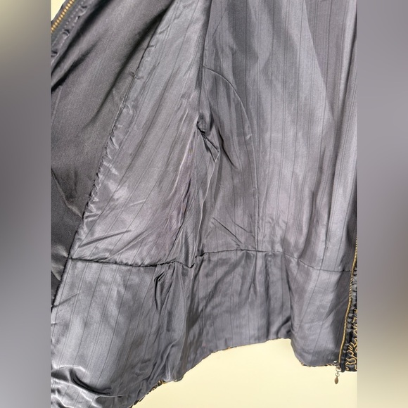 Vintage Jean Paul Women's Black Quilted Embroidered Black and Gold Jacket SZ 12 - Picture 8 of 16